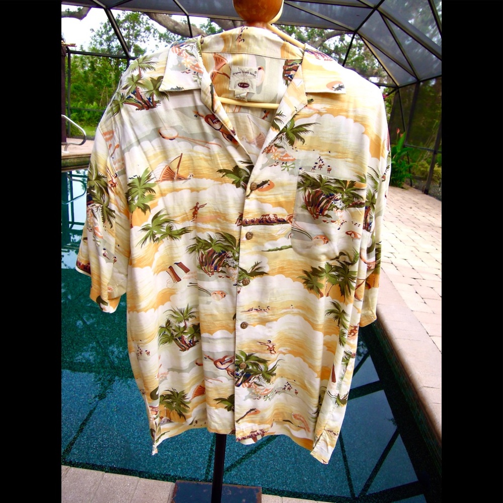 Vintage Original Island Sport Men’s Hawaiian Shirt Large